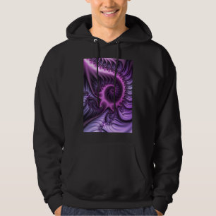 Vivid Abstract Cool Pink Purple Fractal Art Spiral Hoodie