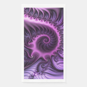 Vivid Abstract Cool Pink Purple Fractal Art Spiral Napkin