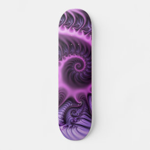Vivid Abstract Cool Pink Purple Fractal Art Spiral Skateboard