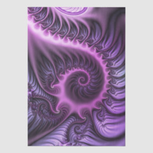 Vivid Abstract Cool Pink Purple Fractal Art Spiral Tissue Paper