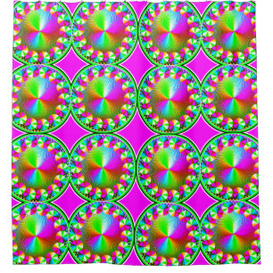 Vivid Abstract Digital Art Shower Curtain" Curtain