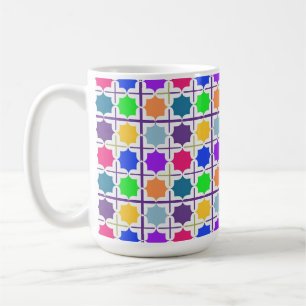 Vivid Abstract Geometric Pattern in Bold Colours Coffee Mug