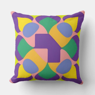 Vivid Abstract Geometric Pattern in Bold Colours Cushion