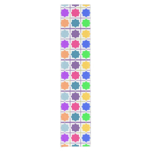 Vivid Abstract Geometric Pattern in Bold Colours Short Table Runner