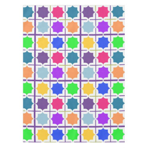 Vivid Abstract Geometric Pattern in Bold Colours Tablecloth