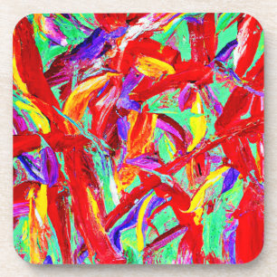 Vivid Abstract Pattern Coaster