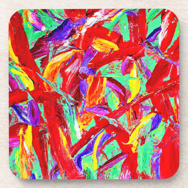 Vivid Abstract Pattern Coaster (Front)
