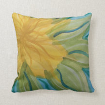 Vivid abstract watercolor yellow flower