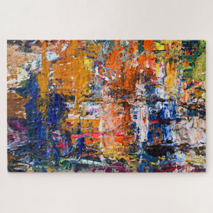 Vivid Abstraction – Oil Paint Chaos on Artist’s Pa Jigsaw Puzzle