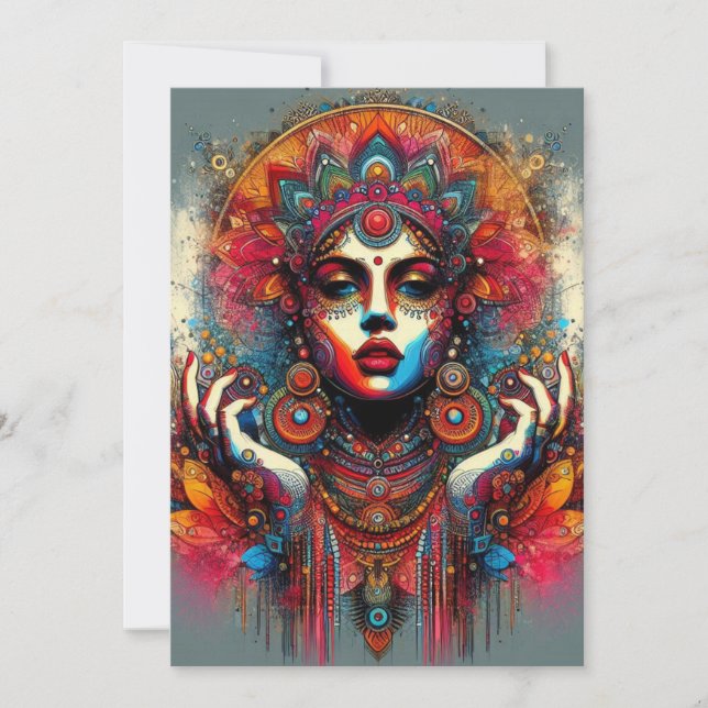 Vivid Aesthetic Portrait  Holiday Card (Front)