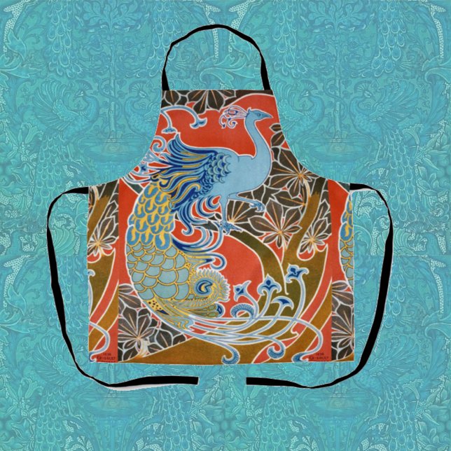 Vivid Art Nouveau Peacock   Apron (Creator Uploaded)