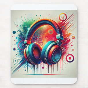 Vivid Artistic Headphones Mouse Mat