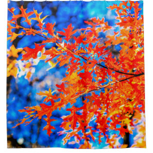 Vivid Autumn Leaves Shower Curtain