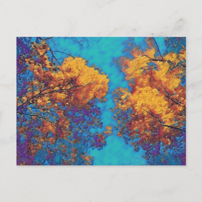 Vivid Autumn Trees Postcard (Front)