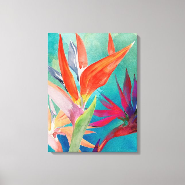 Vivid Birds of Paradise Canvas Print (Front)