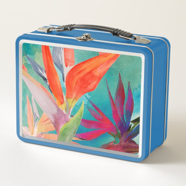 Vivid Birds of Paradise Metal Lunch Box (Front)