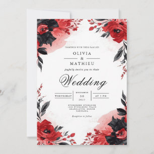 Vivid Bloom Arch Romance Wedding Invitation