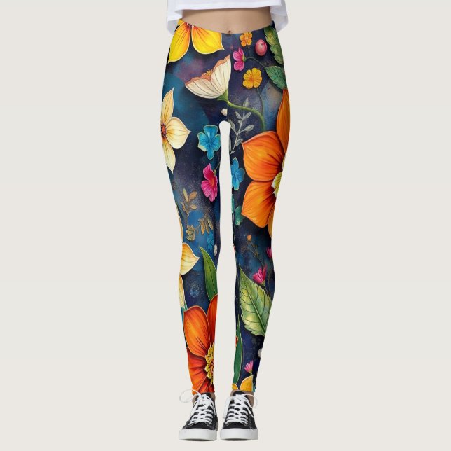 Vivid Bloom Leggings (Front)