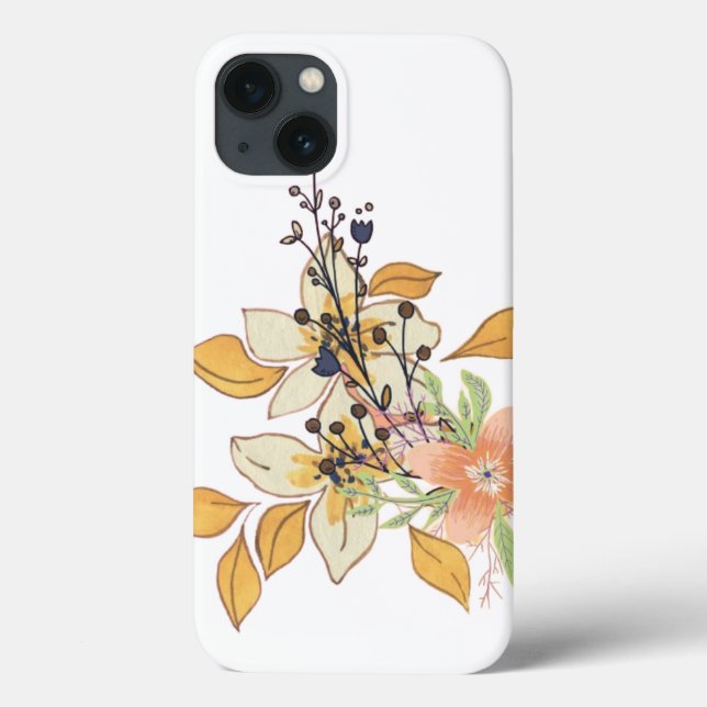 Vivid Bloom on Black iPhone Cover (Back)