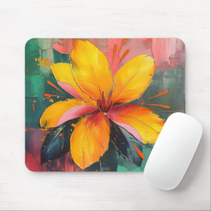Vivid Blossom – Abstract Floral Explosion Art Mouse Mat