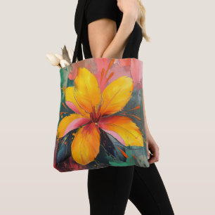 Vivid Blossom – Abstract Floral Explosion Art Tote Bag