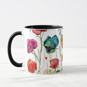 Vivid Blossoms Art Mug Colourful Floral Coffee Cup
