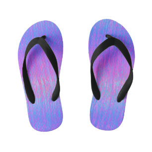 Vivid Blue and Pink Streaks Gradient Kid's Flip Flops