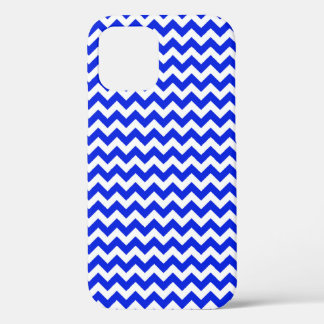 Vivid Blue and White Zig Zag iPhone 12 Case