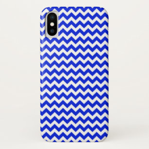 Vivid Blue and White Zig Zag Chevron iPhone X Case