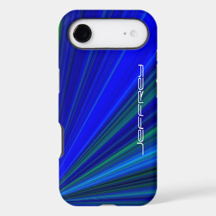 Vivid Blue & Green Starburst, Personalised Name
