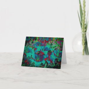Vivid Blue Lilies Floral Art Note Card