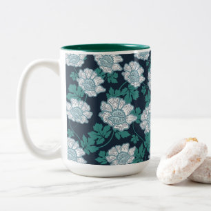 Vivid Botanical Elegance Two-Tone Coffee Mug