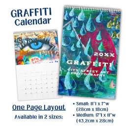 Vivid Bright Graffiti Street Art Photography Calendar