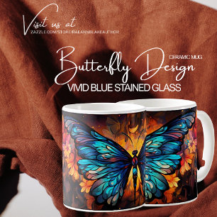 Vivid Butterfly Design Ceramic Mug