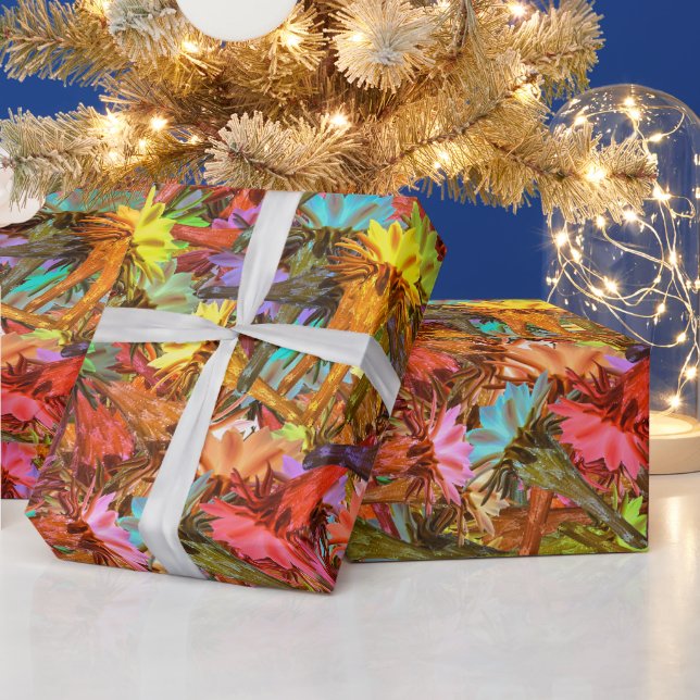 Vivid Cactus Charm Design Pattern Wrapping Paper (Holidays)