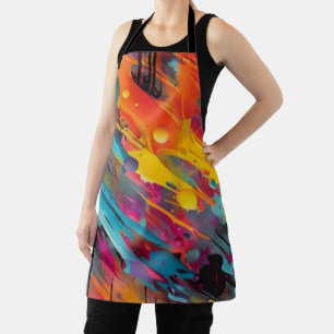 Vivid Chaos Splash Graffiti Apron
