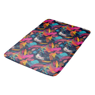 Vivid Chaos Splash Graffiti Bath Mat