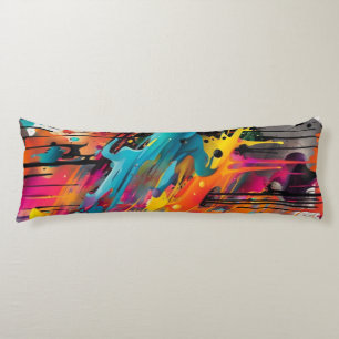 Vivid Chaos Splash Graffiti Body Cushion