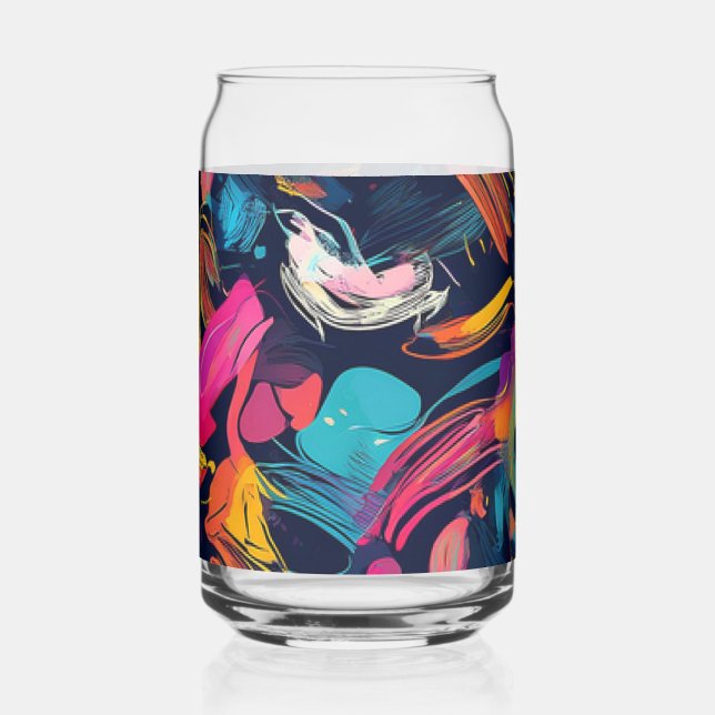 Vivid Chaos Splash Graffiti Can Glass (Front)