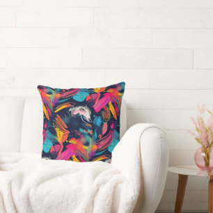 Vivid Chaos Splash Graffiti Cushion