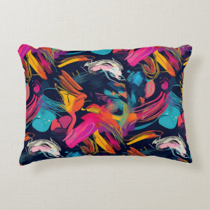 Vivid Chaos Splash Graffiti Decorative Cushion
