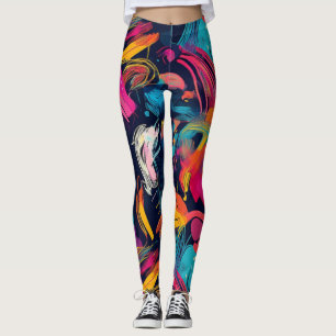 Vivid Chaos Splash Graffiti Leggings