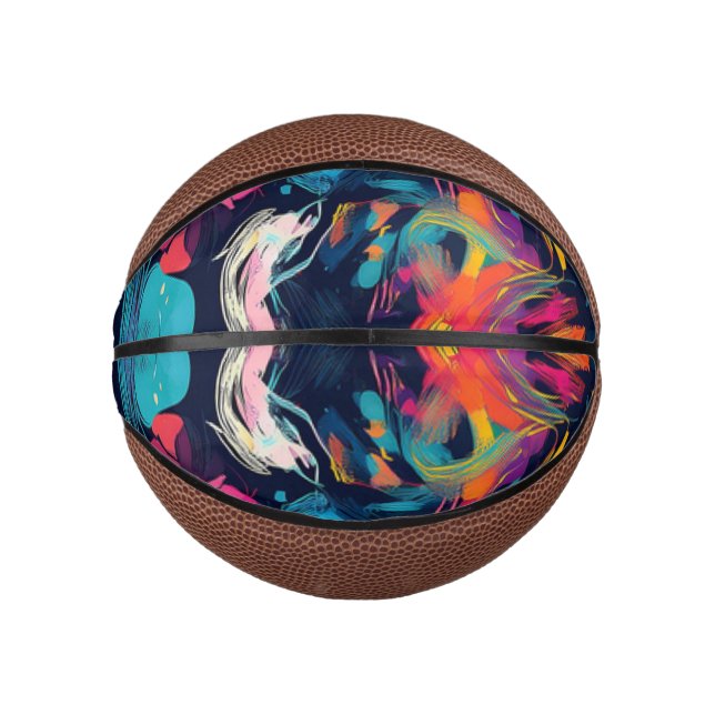 Vivid Chaos Splash Graffiti Mini Basketball (Front)