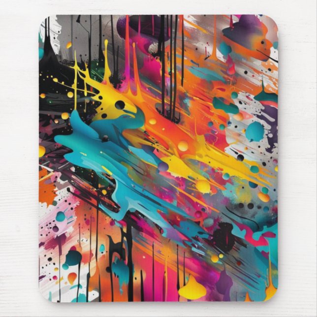 Vivid Chaos Splash Graffiti Mouse Mat (Front)