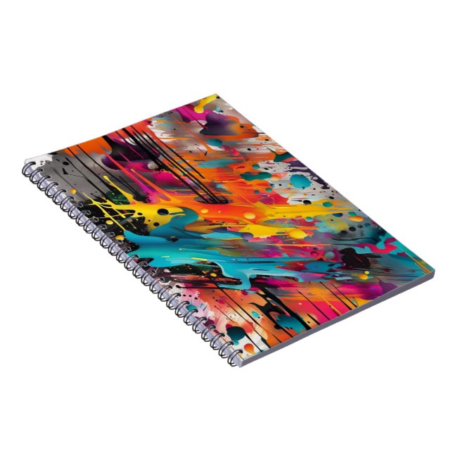 Vivid Chaos Splash Graffiti Notebook (Right Side)