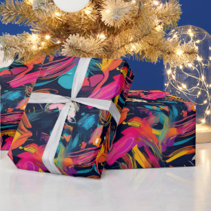Vivid Chaos Splash Graffiti Wrapping Paper