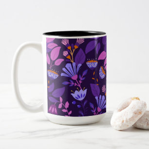 Vivid Charming Floral Two-Tone Coffee Mug