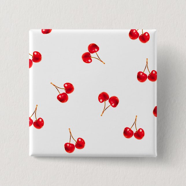 Vivid Cherry Pattern 15 Cm Square Badge (Front)