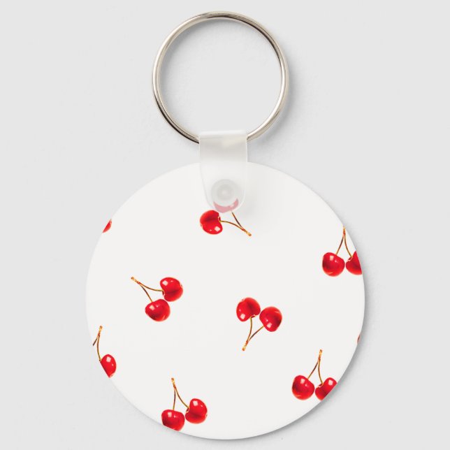 Vivid Cherry Pattern Key Ring (Front)