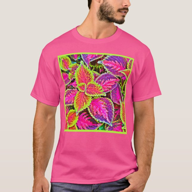 Vivid ChromaLeaf Harmony Pattern T-Shirt (Front)